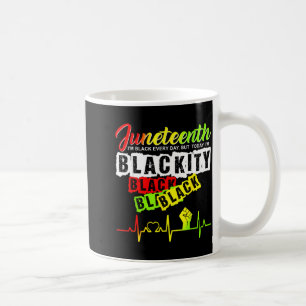 Taza De Café Orgullo Juneteenth negritud negra divertido latido