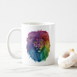 Taza De Café Orgullo león arco iris
