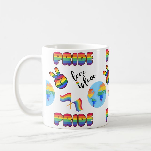 Taza De Café Orgullo LGBTQ+ El amor es amor (Izquierda)