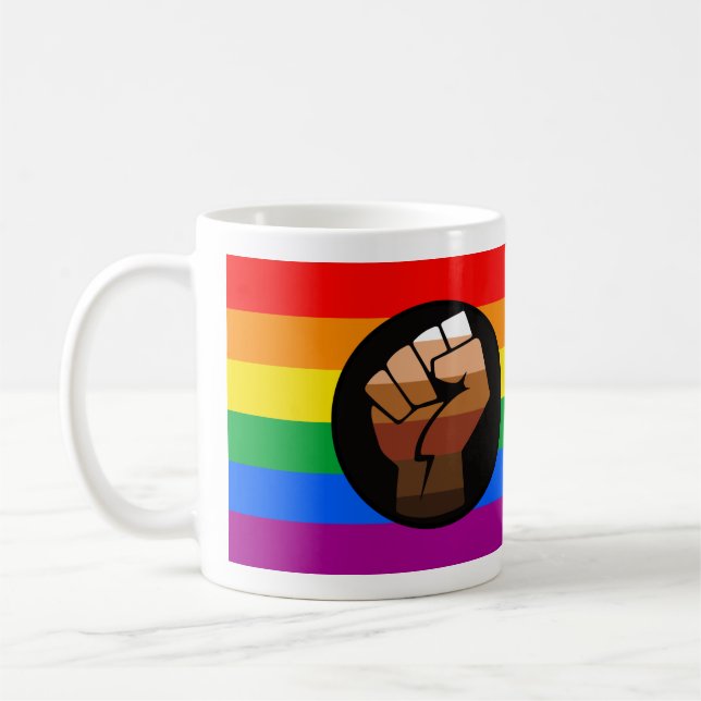 Taza De Café ORGULLO LGBTQ (Orgullo Puño POC) (Izquierda)