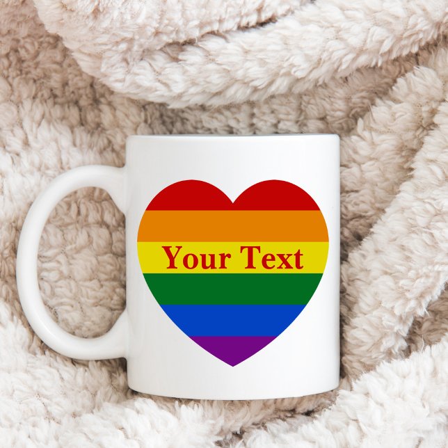 Taza De Café Orgullo LGBTQ Personalizado de bandera arcoíris co (Subido por el creador)