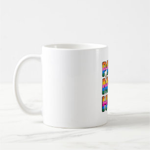 Taza De Café Orgullo Mamá Abrazos Vintage Arcoíris Diseño Vecto