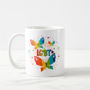 Taza De Café Orgullo mariposa amor amor conciencia LGBT