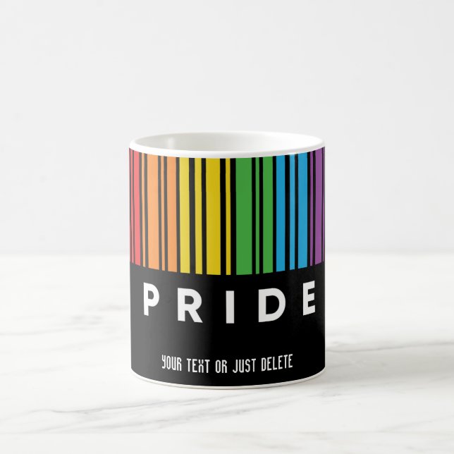 Taza De Café Orgullo personalizable código de barras arcoiris L (Centro)