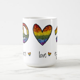 Taza De Café Orgullo por la igualdad de amor por la paz Café fl
