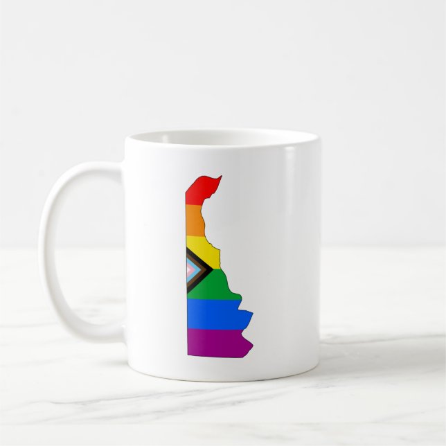 Taza De Café Orgullo Progresista LGBTQ de Delaware (Izquierda)