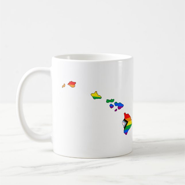 Taza De Café Orgullo progresista LGBTQ de Hawaii (Izquierda)