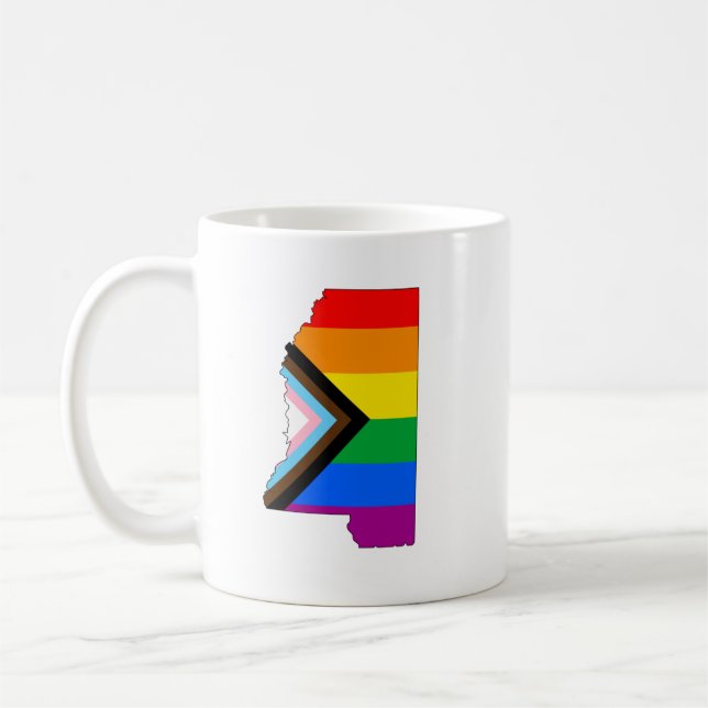 Taza De Café Orgullo progresista LGBTQ de Mississippi (Izquierda)