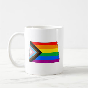 Taza De Café Orgullo progresista LGBTQ de orgullo estatal de Da