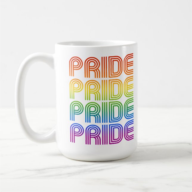 Taza De Café Orgullo Retro Arcoíris (Izquierda)