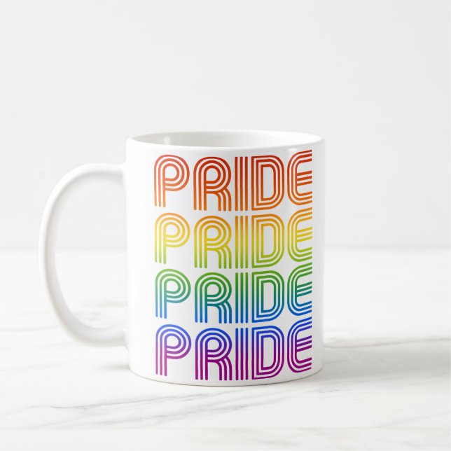Taza De Café Orgullo Retro Arcoíris (Izquierda)