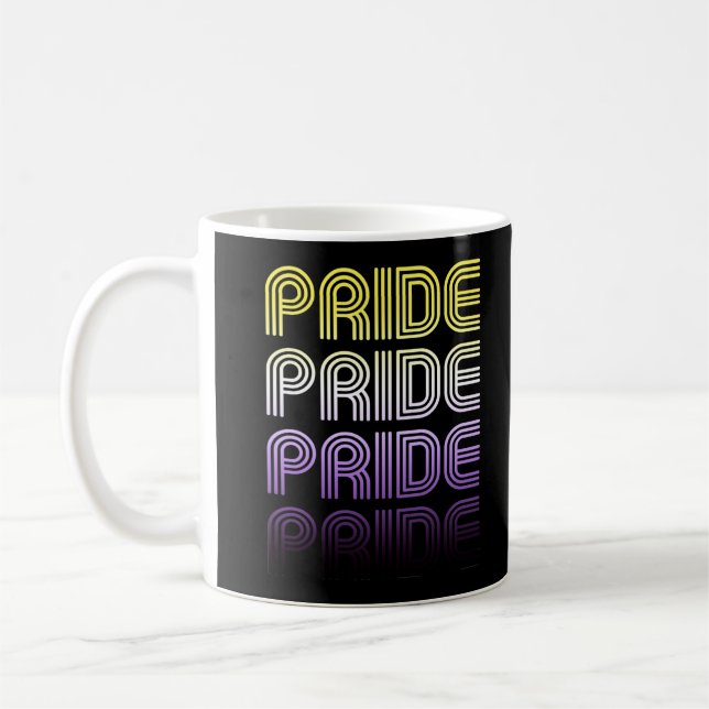 Taza De Café Orgullo Retro No Binario (Izquierda)