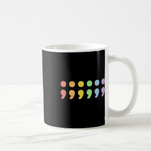 Taza De Café Orgullo Semicolón de Salud Mental Lgbtqia+ Lgbt Pa