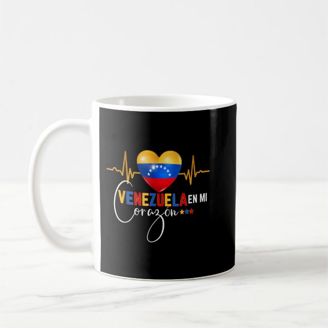 Taza De Café Orgullo venezolano en el Corazón (Izquierda)