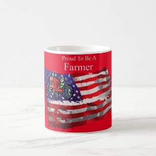 Taza De Café Orgullosa bandera de granjero patriótico Thunder_C