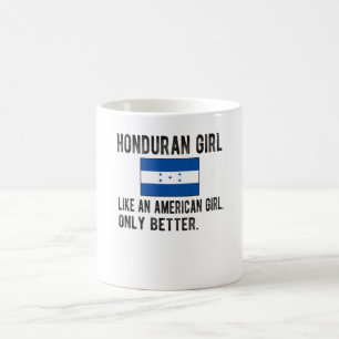 Taza De Café Orgullosa Chica hondureña Bandera raíces hondureña