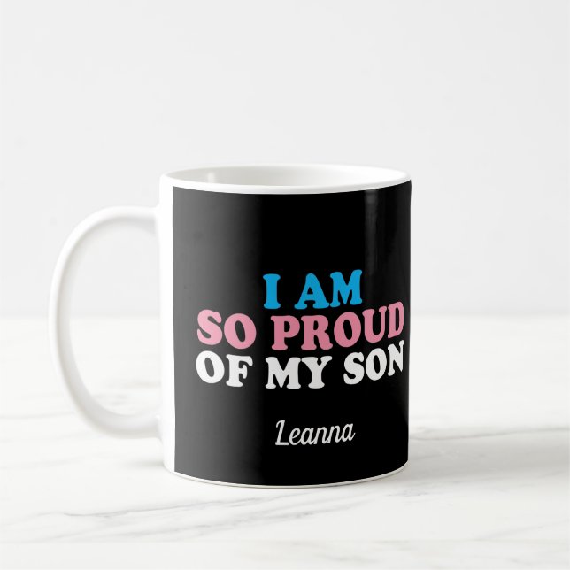Taza De Café Orgullosa de mi madre transexual Personalizado (Izquierda)