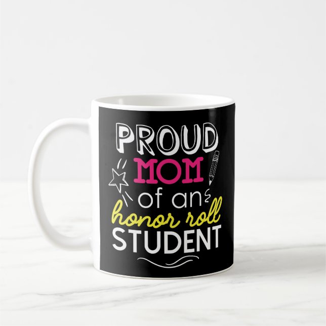 Taza de café orgullosa del estudiante del rollo de (Izquierda)