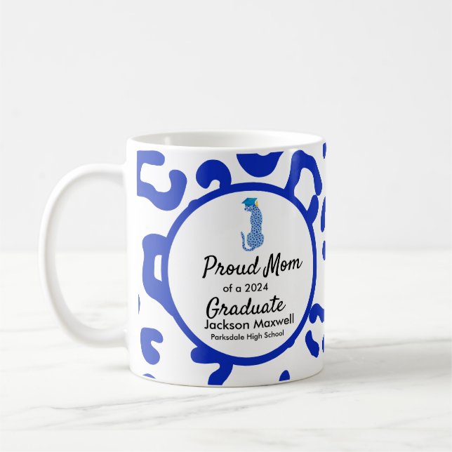 Taza De Café Orgullosa edición azul de miembro de la familia (Izquierda)