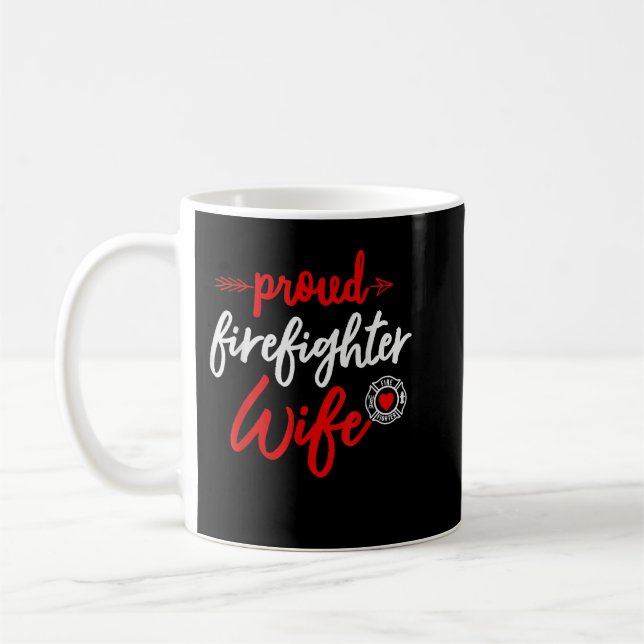 Taza De Café Orgullosa esposa bombera regalo para el novio del  (Izquierda)