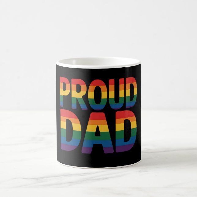 Taza De Café Orgullosa familia de papá LGBTQ Orgullo gay aliado (Centro)