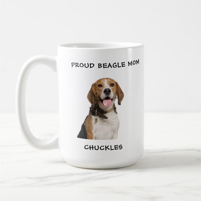 Taza De Café Orgullosa foto de perro Mascota personalizada Beag (Izquierda)