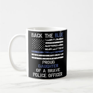 Taza De Café Orgullosa Hija De La Policía De Los Azules Por Mi 