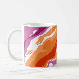 Taza De Café Orgullosa Lesbiana Orgullo Pintura Derramada Abstr