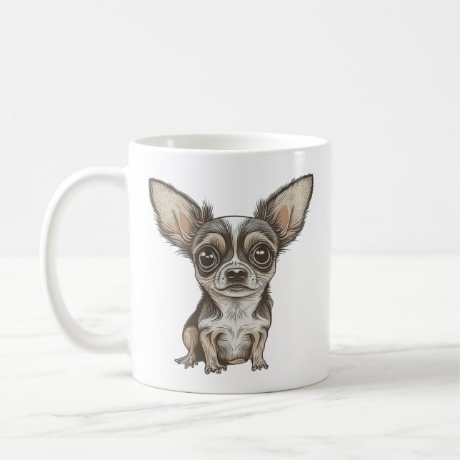 Taza De Café Orgullosa madre de Chihuahua | Perro gracioso (Izquierda)