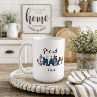 Taza De Café Orgullosa madre de la marina día de la madre