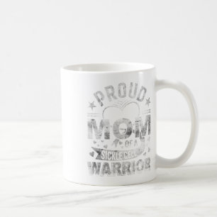 Taza De Café Orgullosa Madre De Un Guerrero Con Células De Enfe