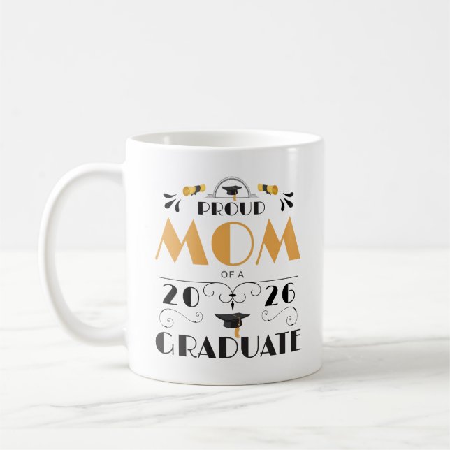 Taza De Café Orgullosa Madre De Una Clase Superior De Graduado  (Izquierda)