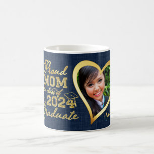 Taza De Café Orgullosa madre de una marina graduada de oro azul