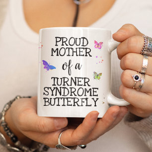 Taza De Café Orgullosa madre de una mariposa del síndrome de Tu