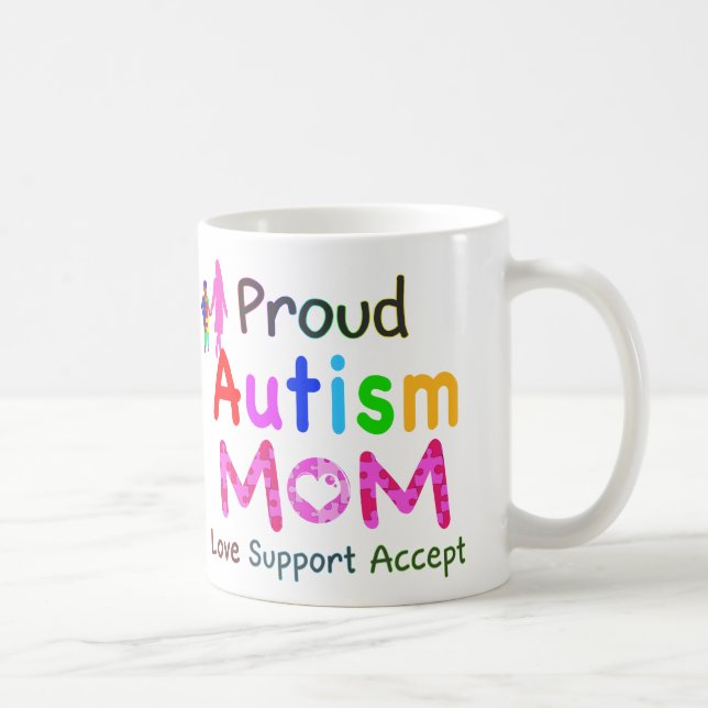 Taza De Café Orgullosa madre del autismo (Derecha)