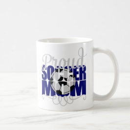 Taza De Café Orgullosa madre del fútbol en azul