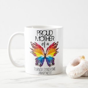 Taza De Café Orgullosa madre del síndrome de Turner, una maripo
