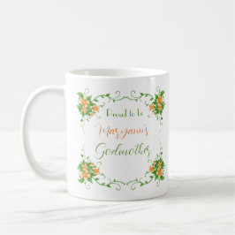 Taza De Café Orgullosa Madrina Elegante Mug Personalizada Flora