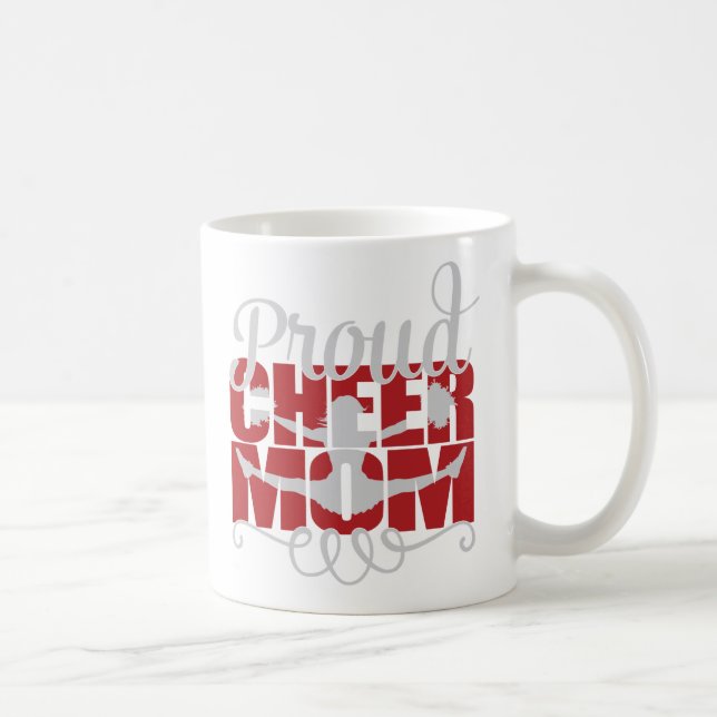 Taza De Café Orgullosa mamá animadora en rojo (Derecha)