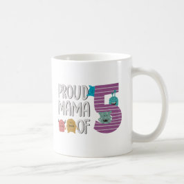Taza De Café Orgullosa Mamá de Cinco
