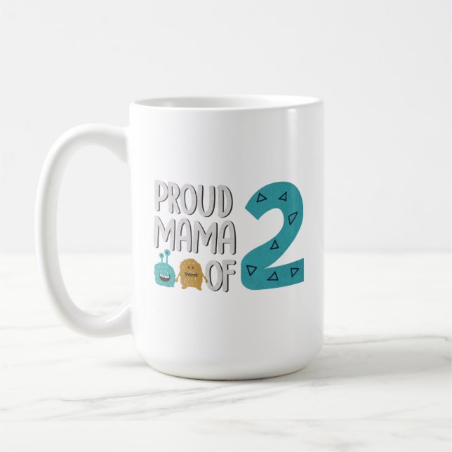 Taza De Café Orgullosa mamá de dos (Izquierda)