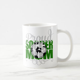 Taza De Café Orgullosa Mamá de Fútbol en Verde