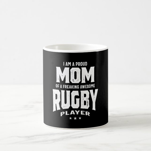 Taza De Café Orgullosa Mamá De Un Impresionante Jugador De Rugb (Centro)