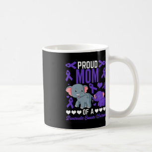 Taza De Café Orgullosa Mamá De Un Pancreático Elefante De Cánce