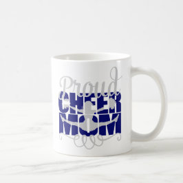 Taza De Café Orgullosa mamá de vítores en azul