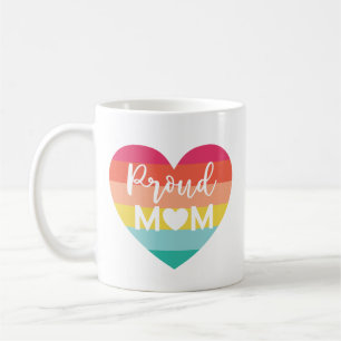 Taza De Café Orgullosa mamá Orgullo Gay Corazón Arcoiris Colori