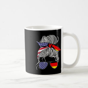 Taza De Café Orgullosa mujer alemana americana patriota crecida