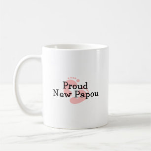 Taza De Café Orgullosa Nueva Bebé Papou Huellas
