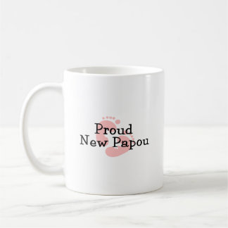 Taza De Café Orgullosa Nueva Bebé Papou Huellas