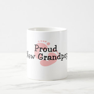 Taza De Café Orgullosa Nueva Huella de Bebé Niña Abuelo